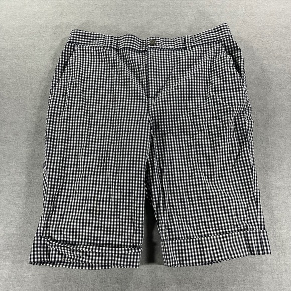 Lauren Ralph Lauren Pants - Lauren Active Ralph Lauren Gingham Shorts Navy Blue White Cuffed Size 10 Womens